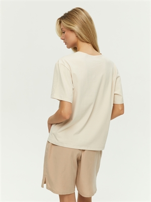 Женская белая футболка прямого кроя COSHENE - вид сзади
