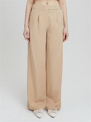 Женские прямые брюки с заниженной талией COSHENE, бежевый цвет, вид спереди