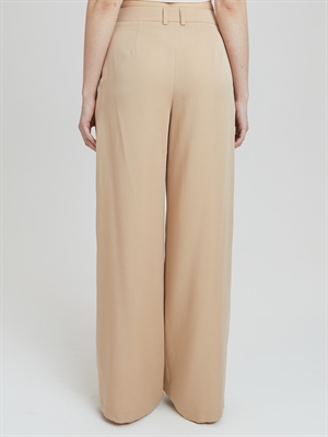 Прямые женские брюки со средней посадкой COSHENE, бежевый цвет, вид сзади