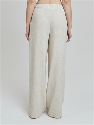 Молочные брюки с заниженной талией из льна, идеальны для повседневного стиля