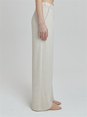 Женские брюки из льна с заниженной талией, молочный цвет, комфорт и стиль